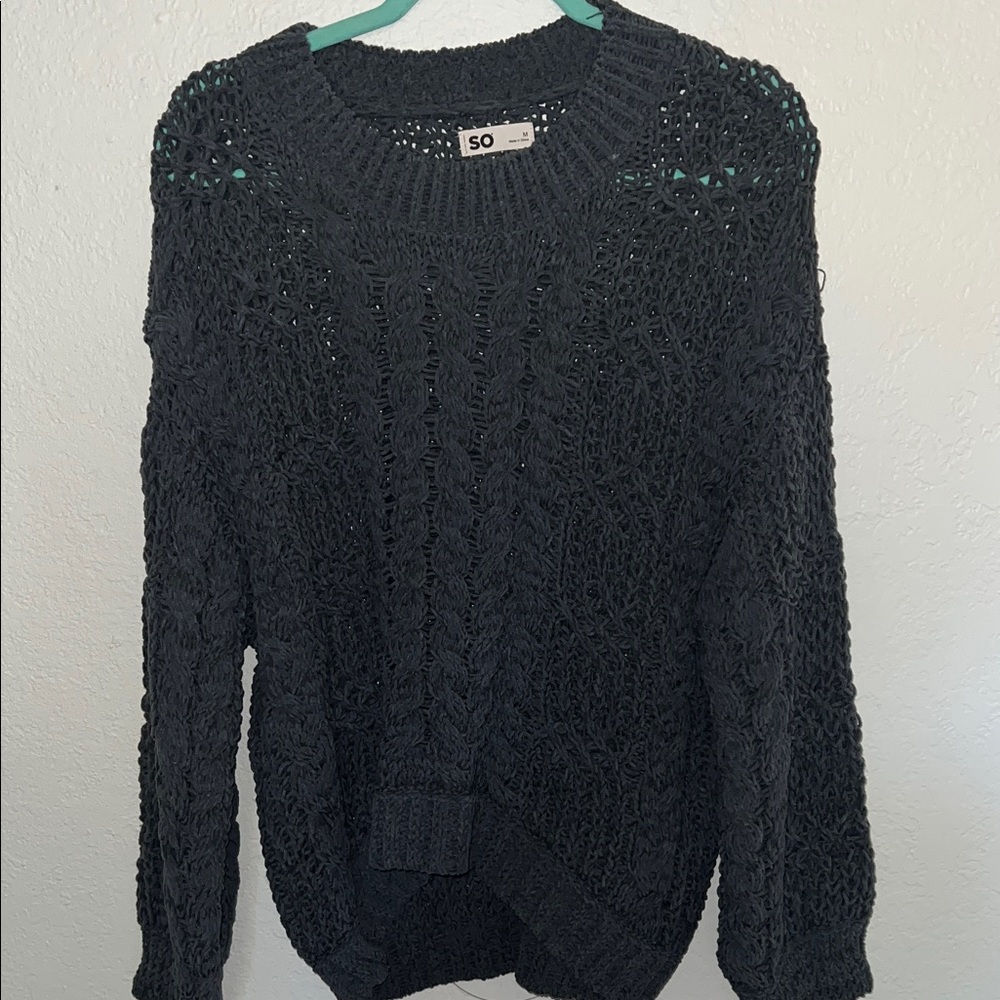 SO Women's Charcoal Knit Sweater